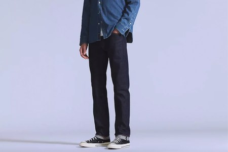 Levi's Slim Jeans on purple background