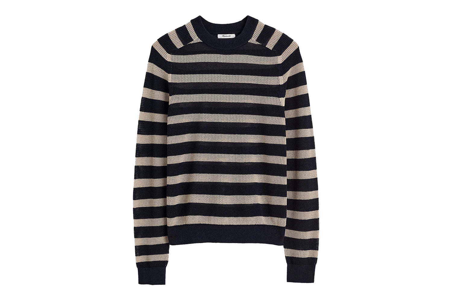 Madewell Mesh-Knit Cotton-Linen Blend Crewneck Sweater
