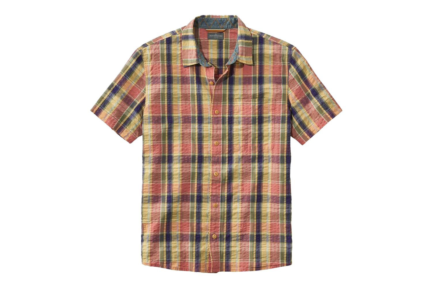 L.L.Bean Signature Short-Sleeve Seersucker Madras Shirt
