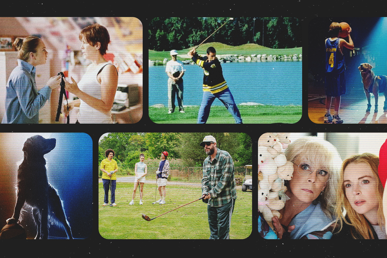 Images from "Freaky Friday," Happy Gilmore" and "Air Bud," as well as their more recent sequels and reboots