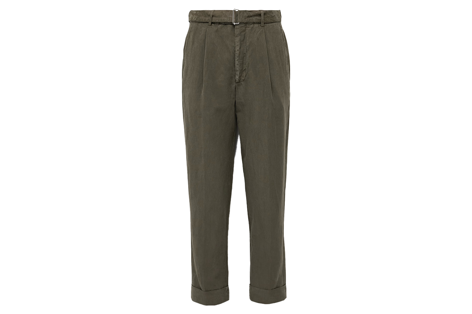 Officine Générale Hugo Straight-Leg Belted Pleated Trousers