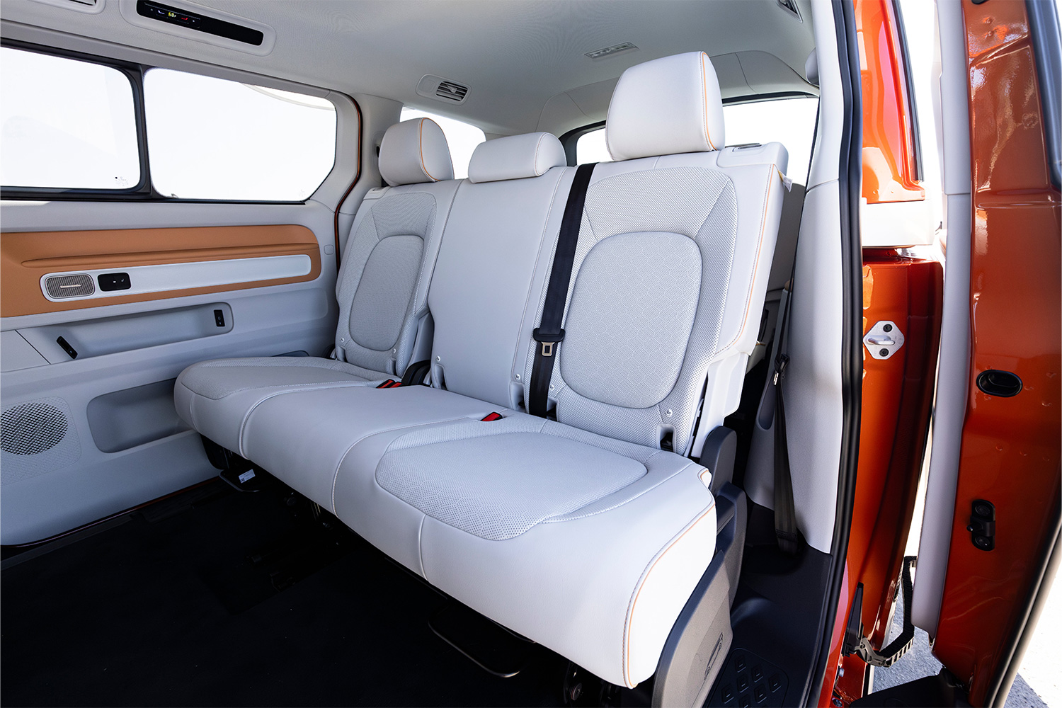 The second row of seats in the 2025 Volkswagen ID. Buzz