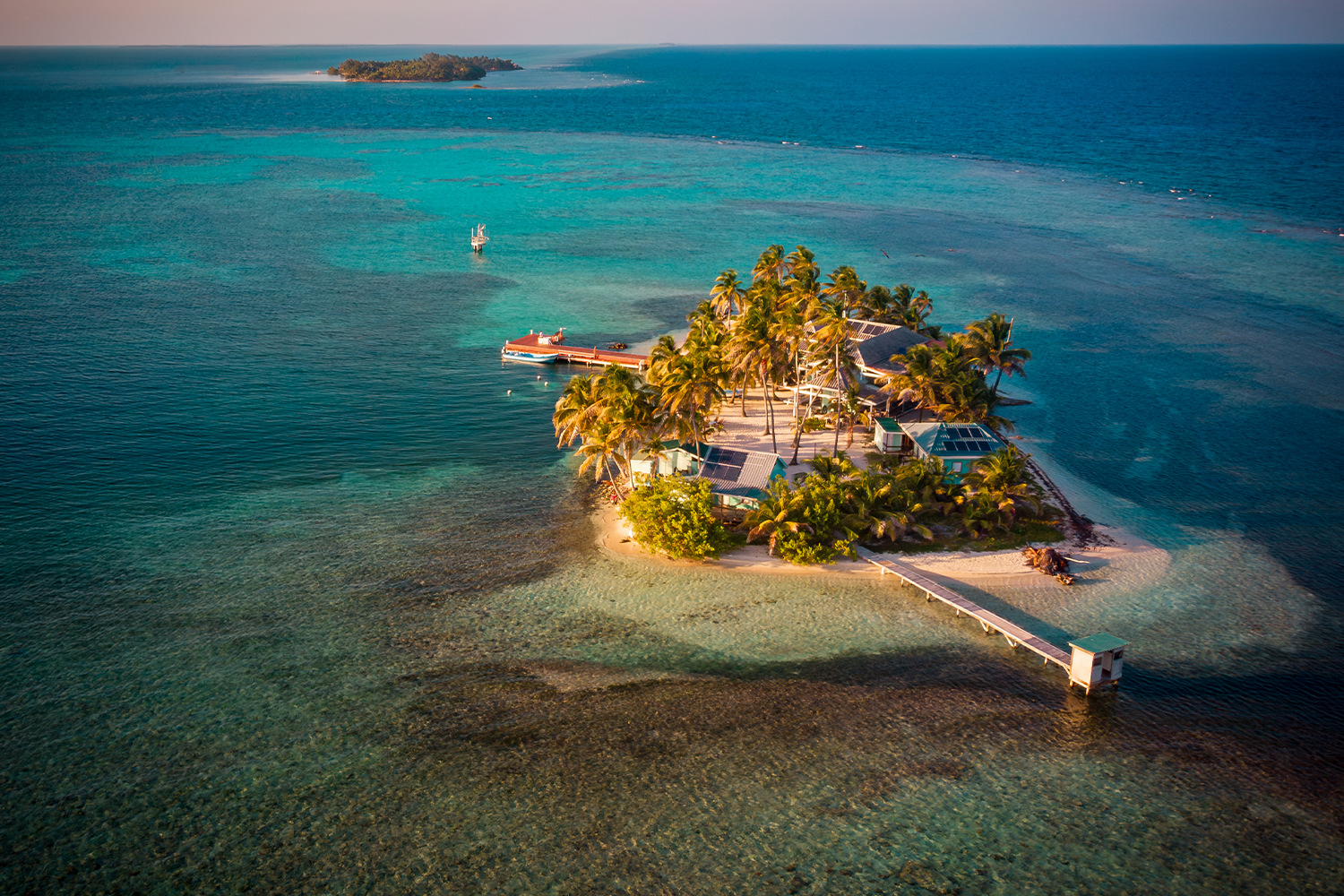 Carrie Bow Caye with South Water Caye across the channel