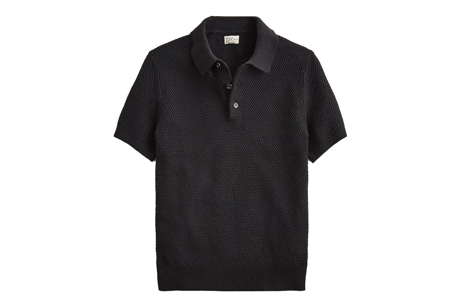 J.Crew Short-Sleeve Cotton Seed-Stitch Sweater-Polo