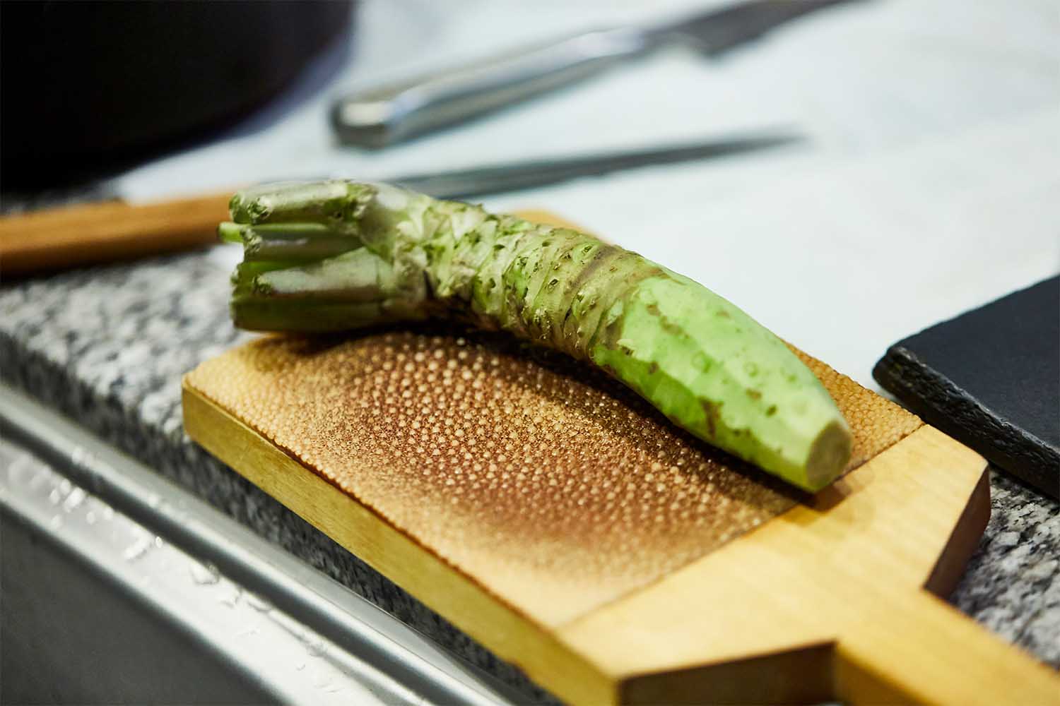 Wasabi on a wasabi grater