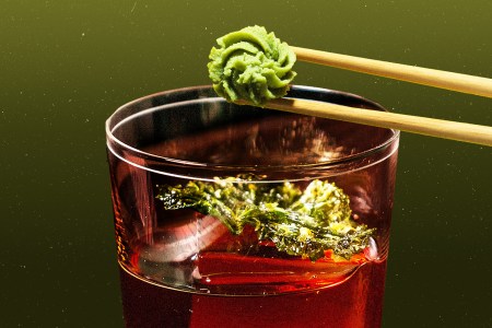 Wasabi over a wasabi cocktail