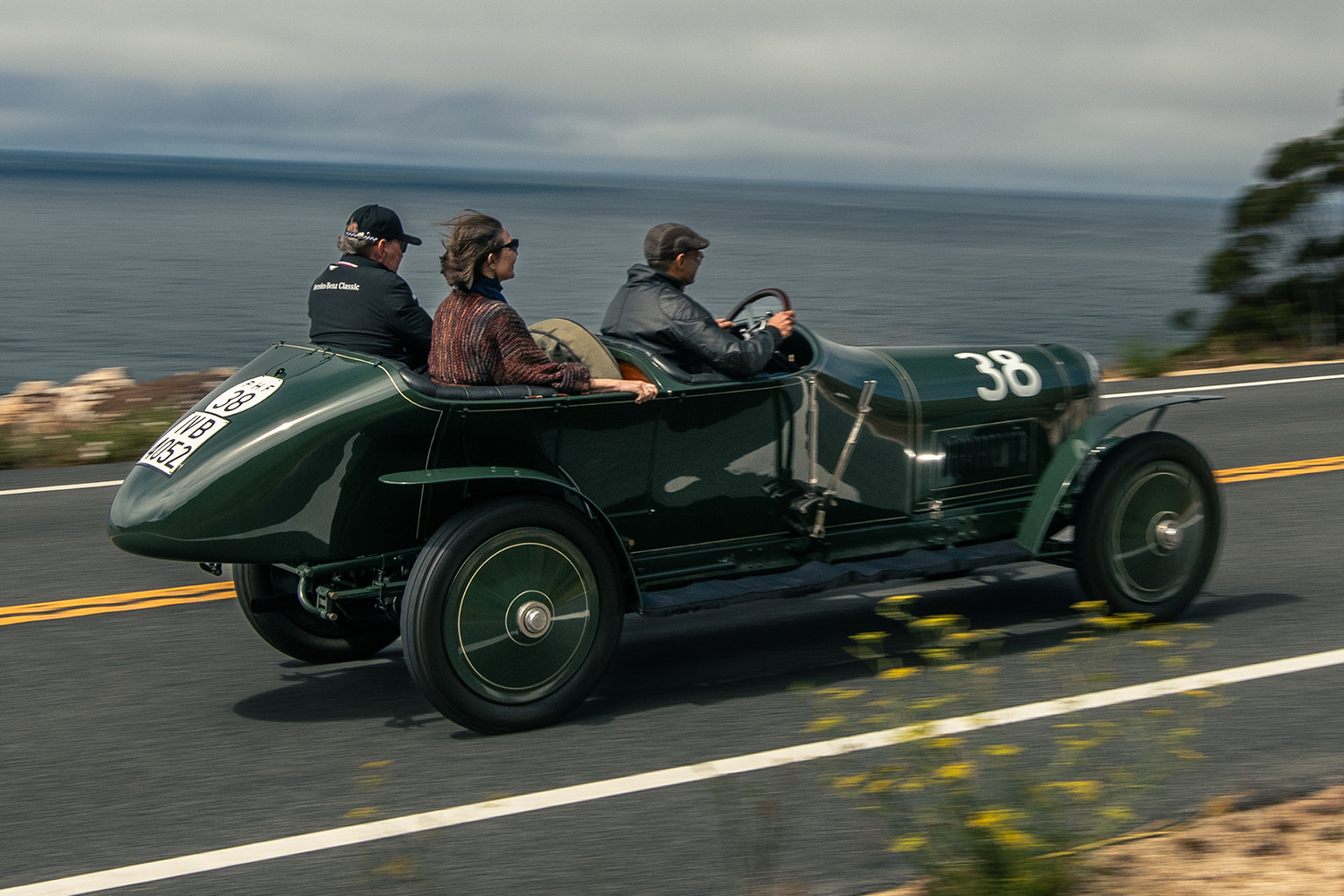 InsideHook correspondent Basem Wasef driving the 1910 Benz & Cie "Prinz Heinrich" car