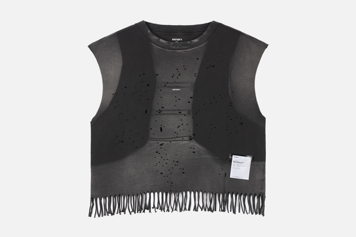 Satisfy MothTech Cropped Fringed Muscle Tee