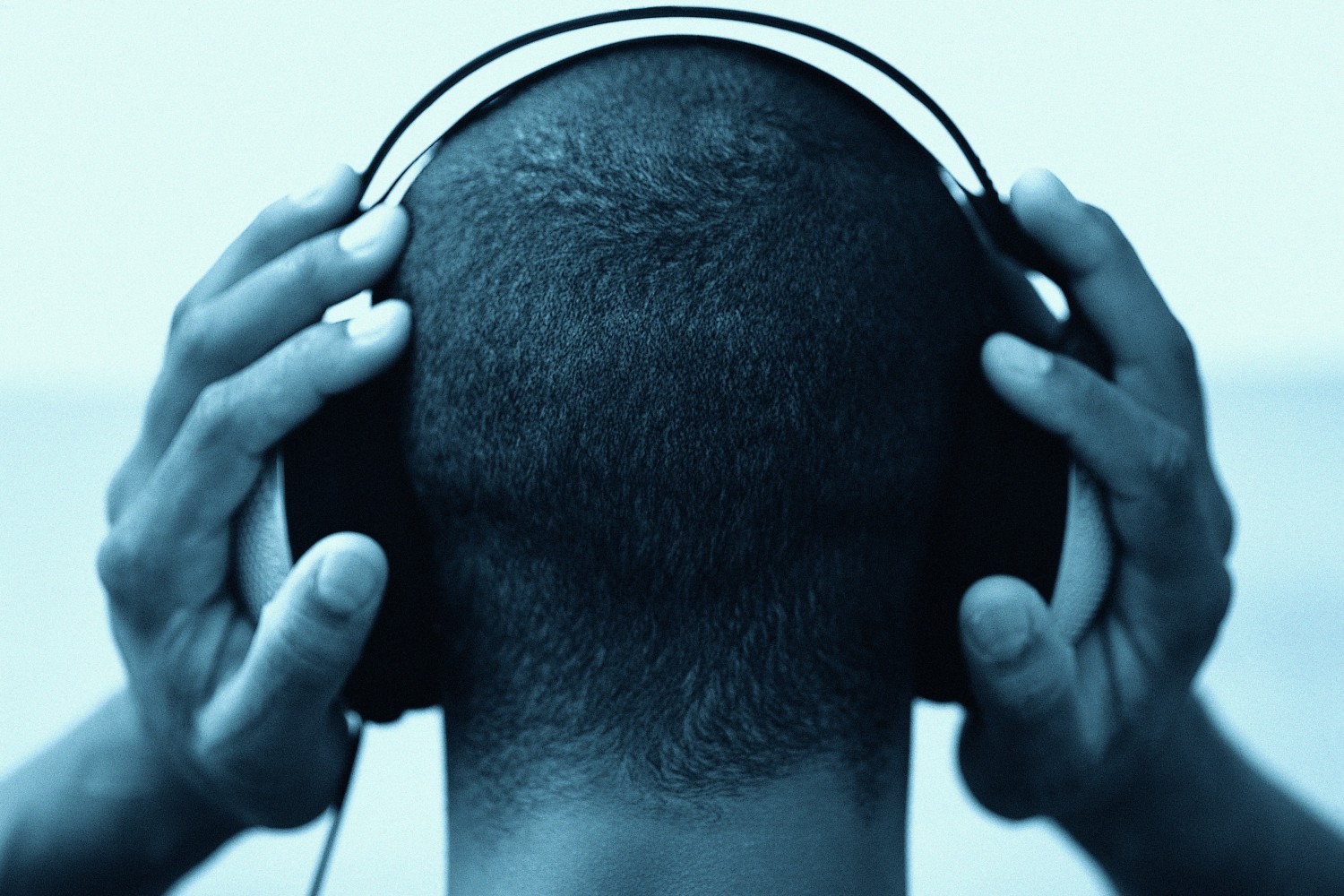 Man with headphones on