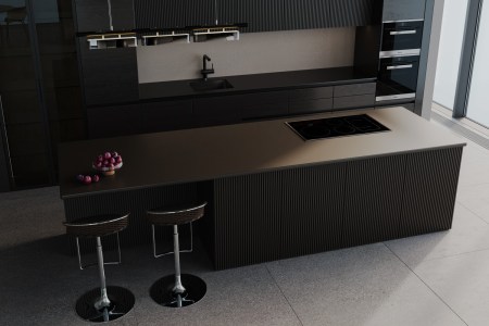 A modern kitchen seen from above