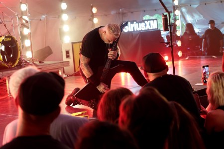 James Hetfield of Metallica playing guitar