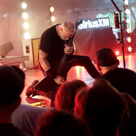 James Hetfield of Metallica playing guitar