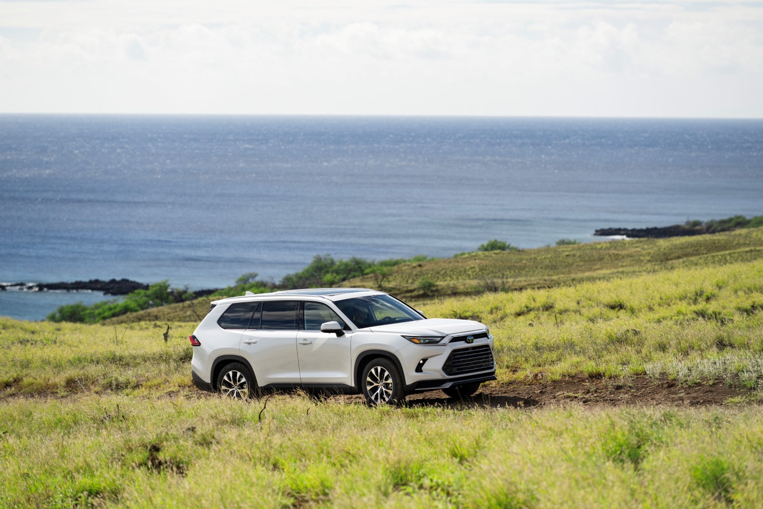 2026 Toyota Grand Highlander in a field overlooking water