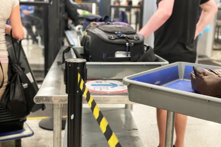 an airport TSA checkpoint