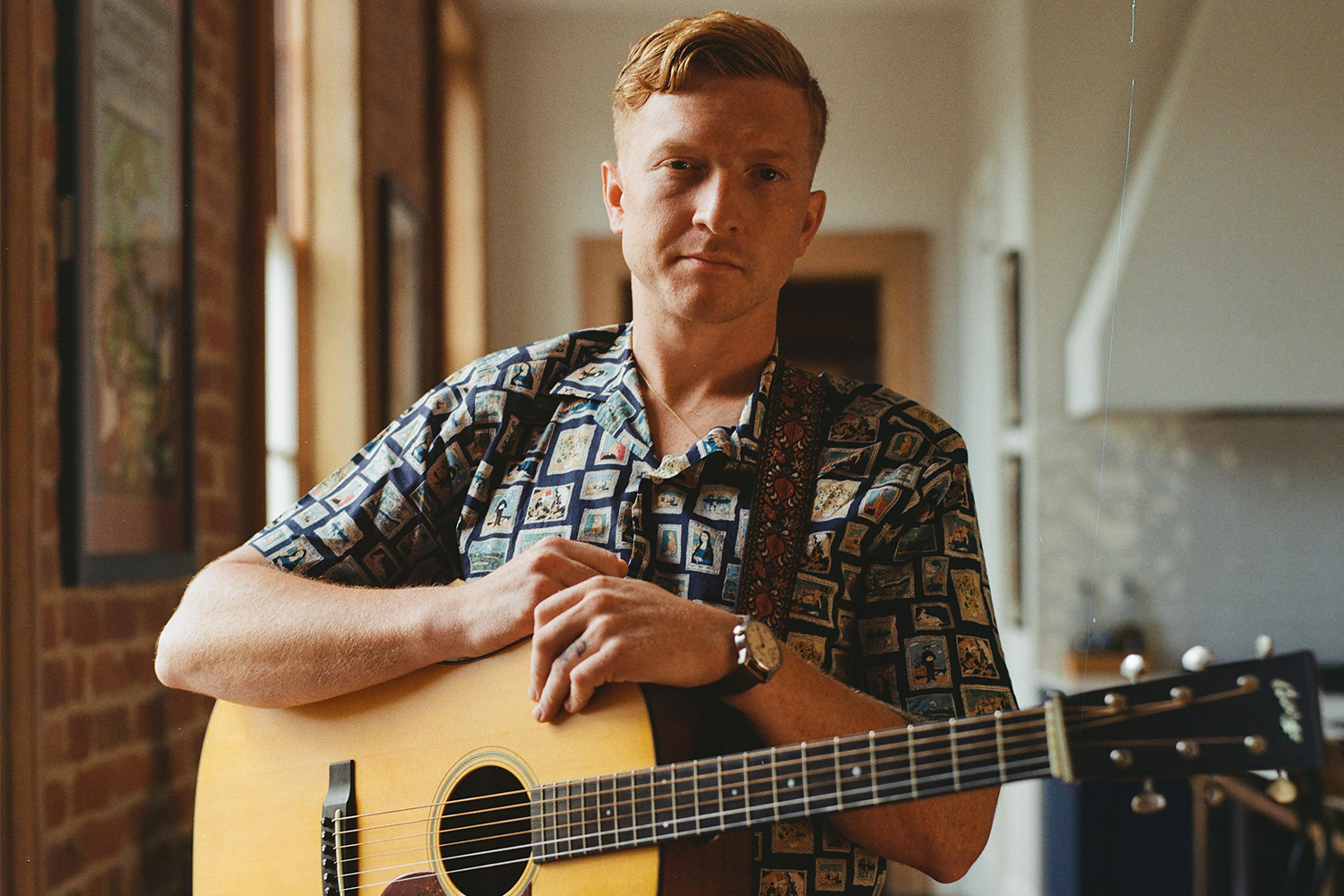 Tyler Childers wearing a 42mm Standard Issue Field Watch from Weiss Watch Company in 2020