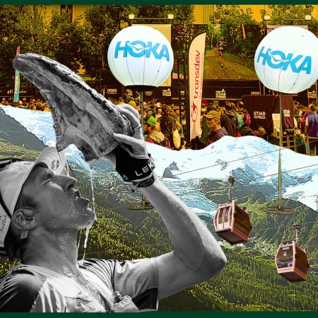 A collage of images from UTMB in Chamonix.