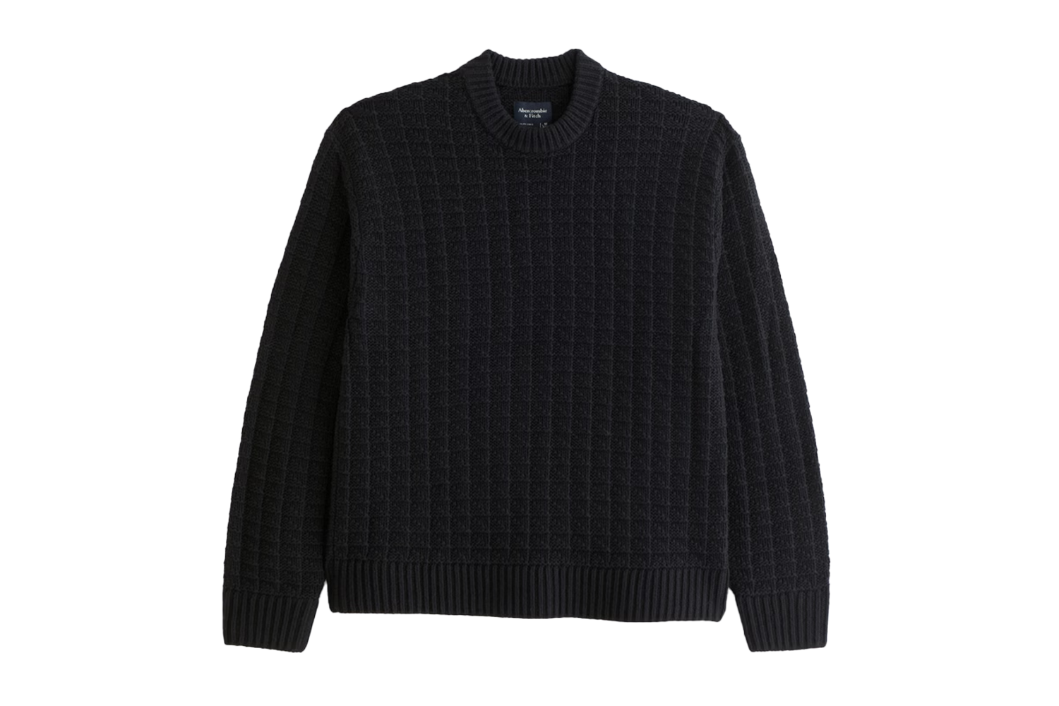 Abercrombie & Fitch Oversized Checkered Stitch Crew Sweater