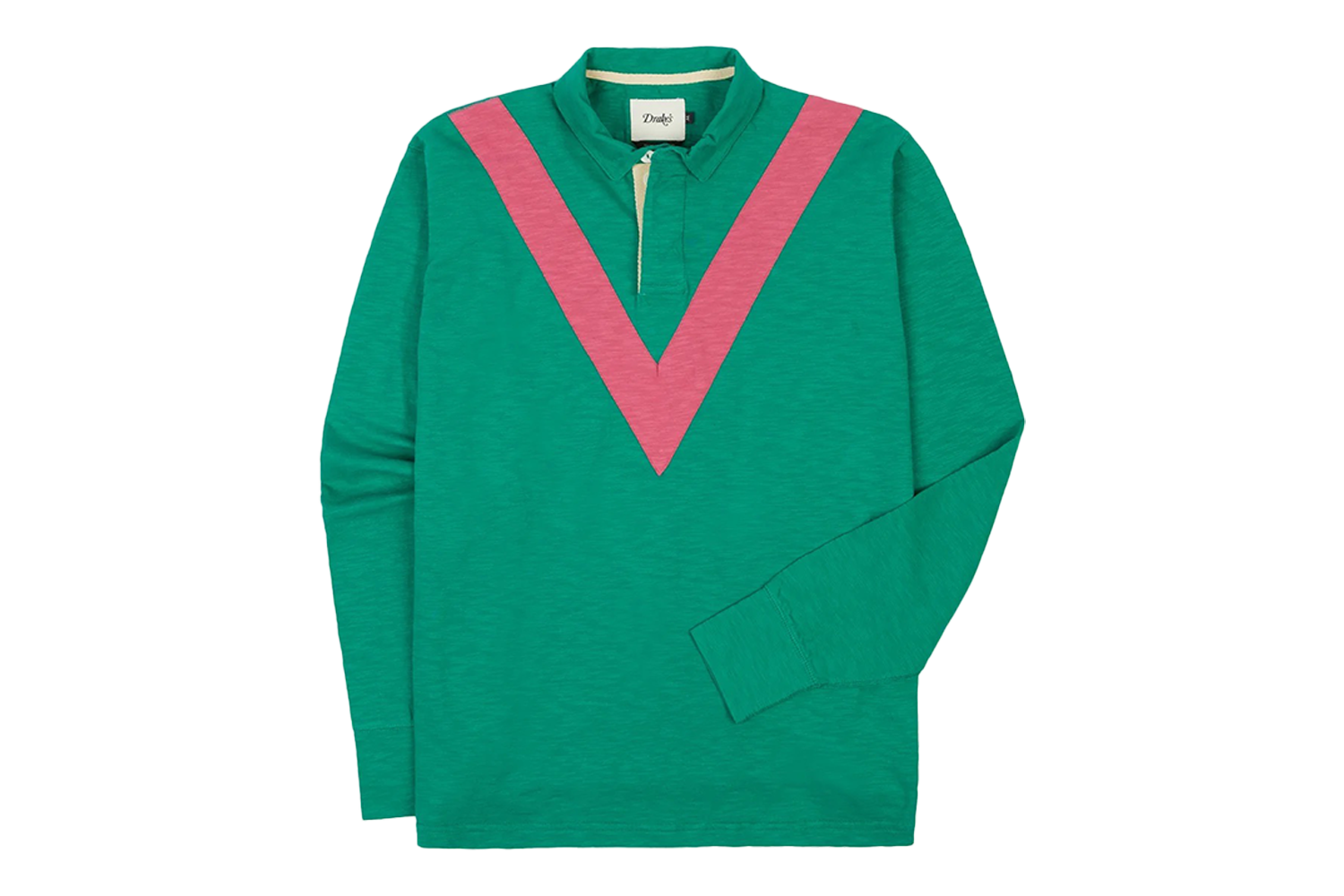 Drake’s Chevron Flamé Cotton Rugby Shirt