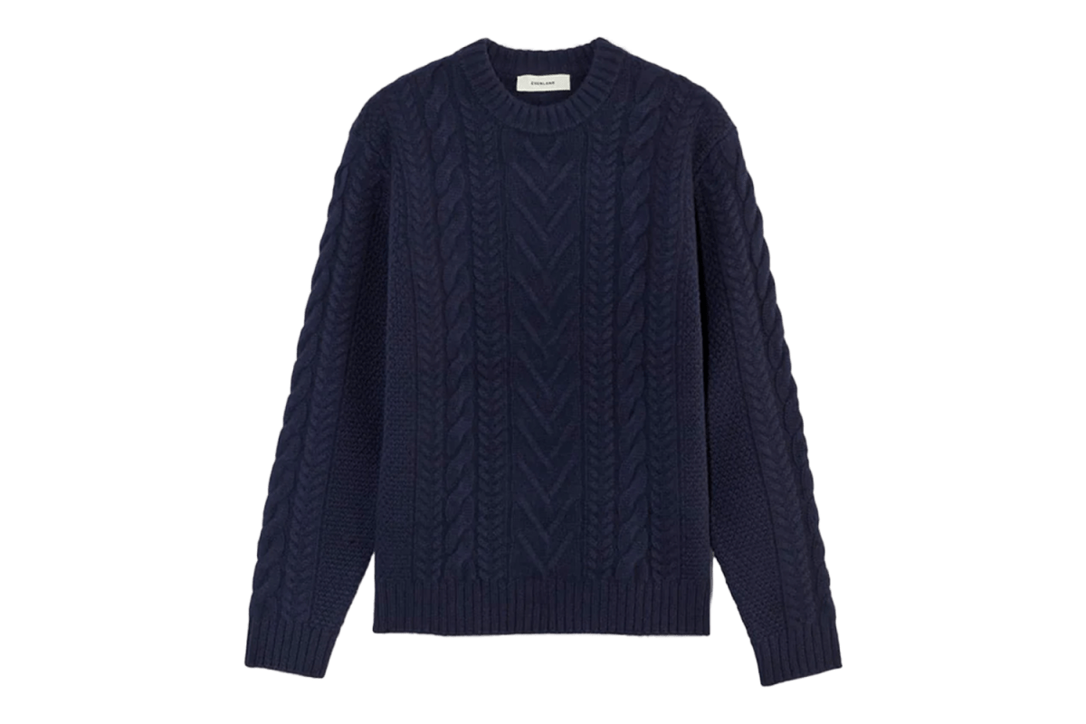Everlane The Felted Merino Cable-Knit Crew