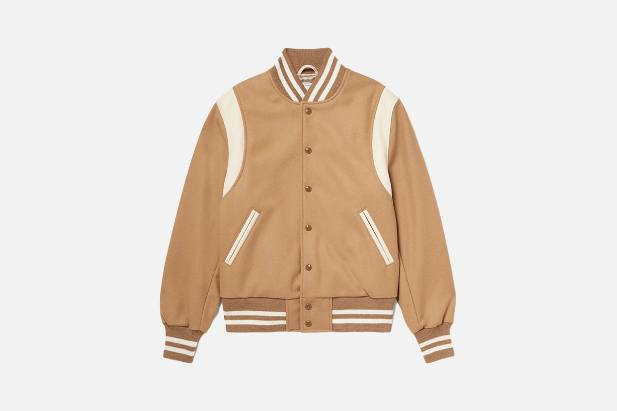 Golden Bear The Hayes Leather-Panelled Wool-Blend Varsity Jacket