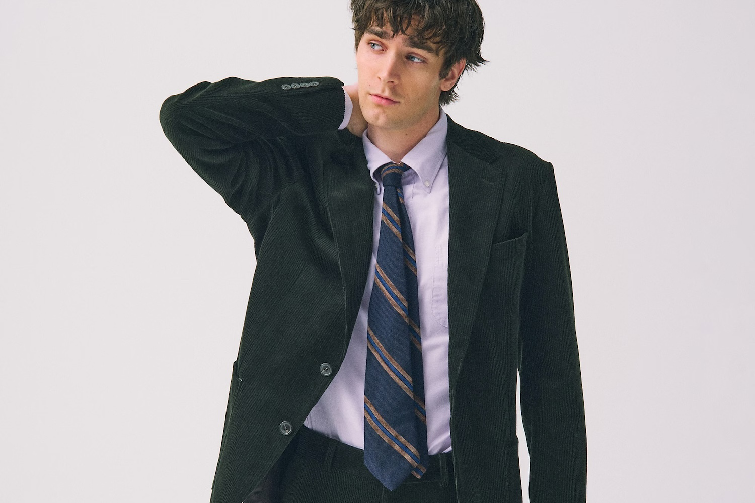 J.Crew lifestyle image on grey background