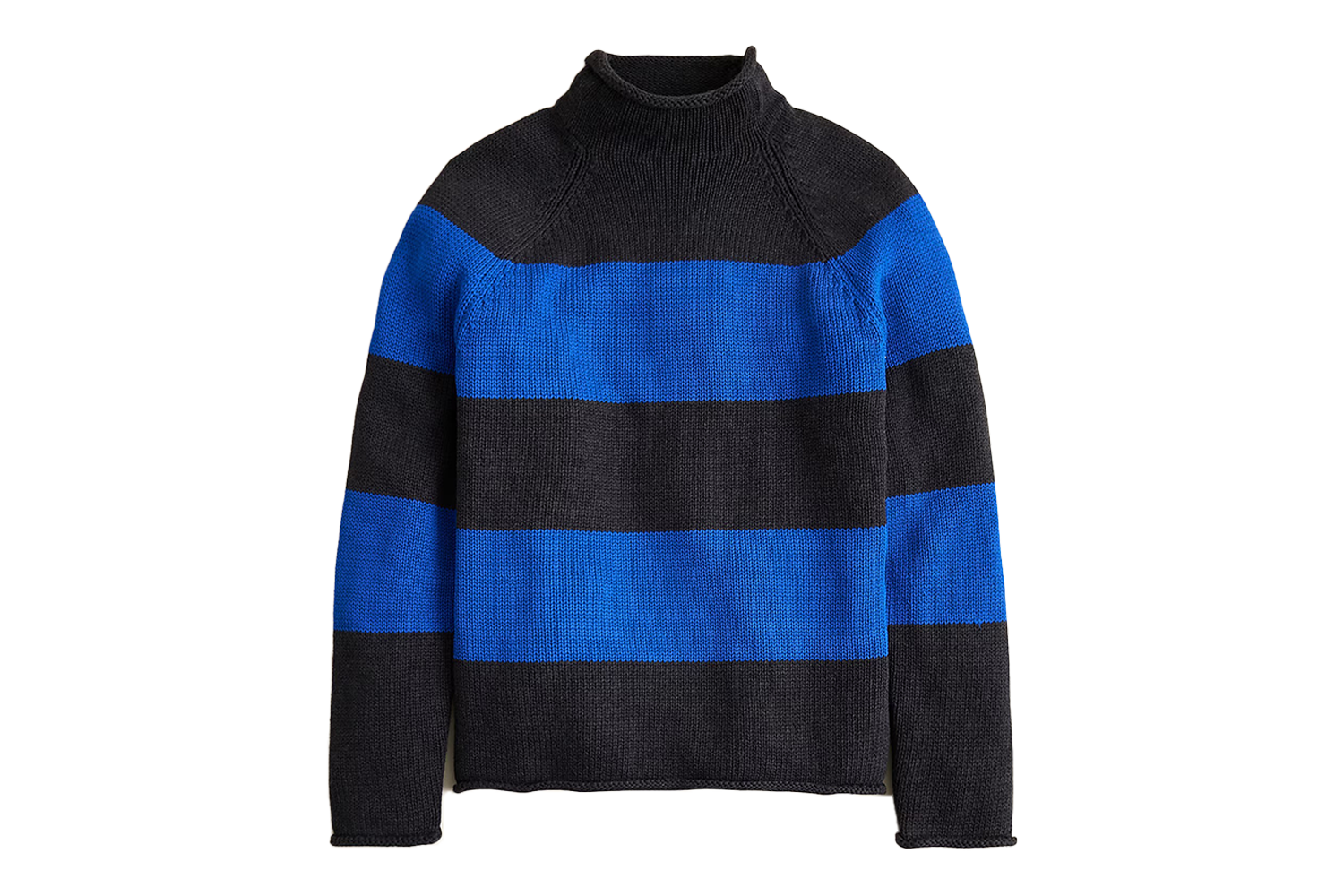 J.Crew 1988 Cotton Hook Stripe Rollneck Sweater
