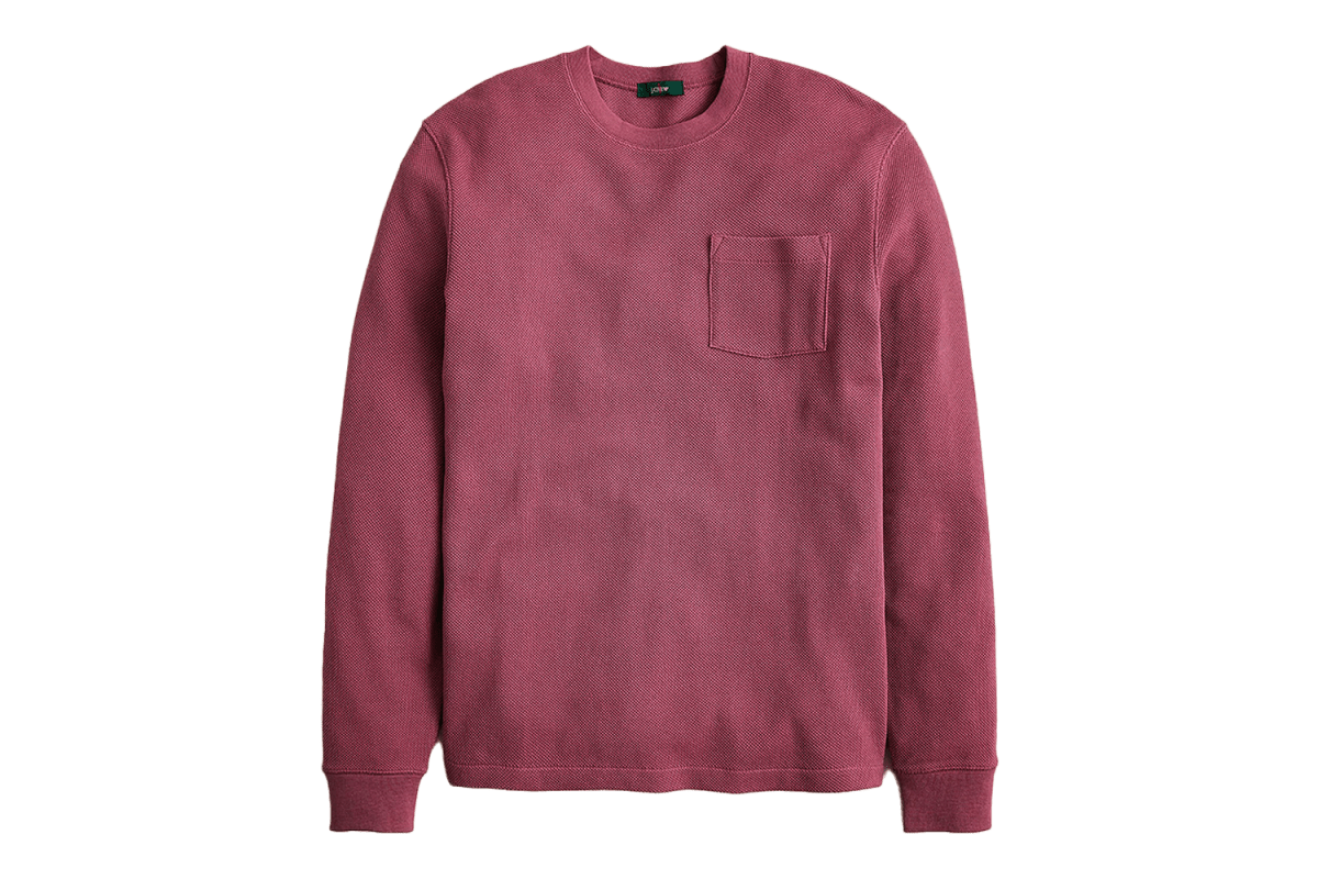 J.Crew Long-Sleeve Macropiqué Cotton T-Shirt