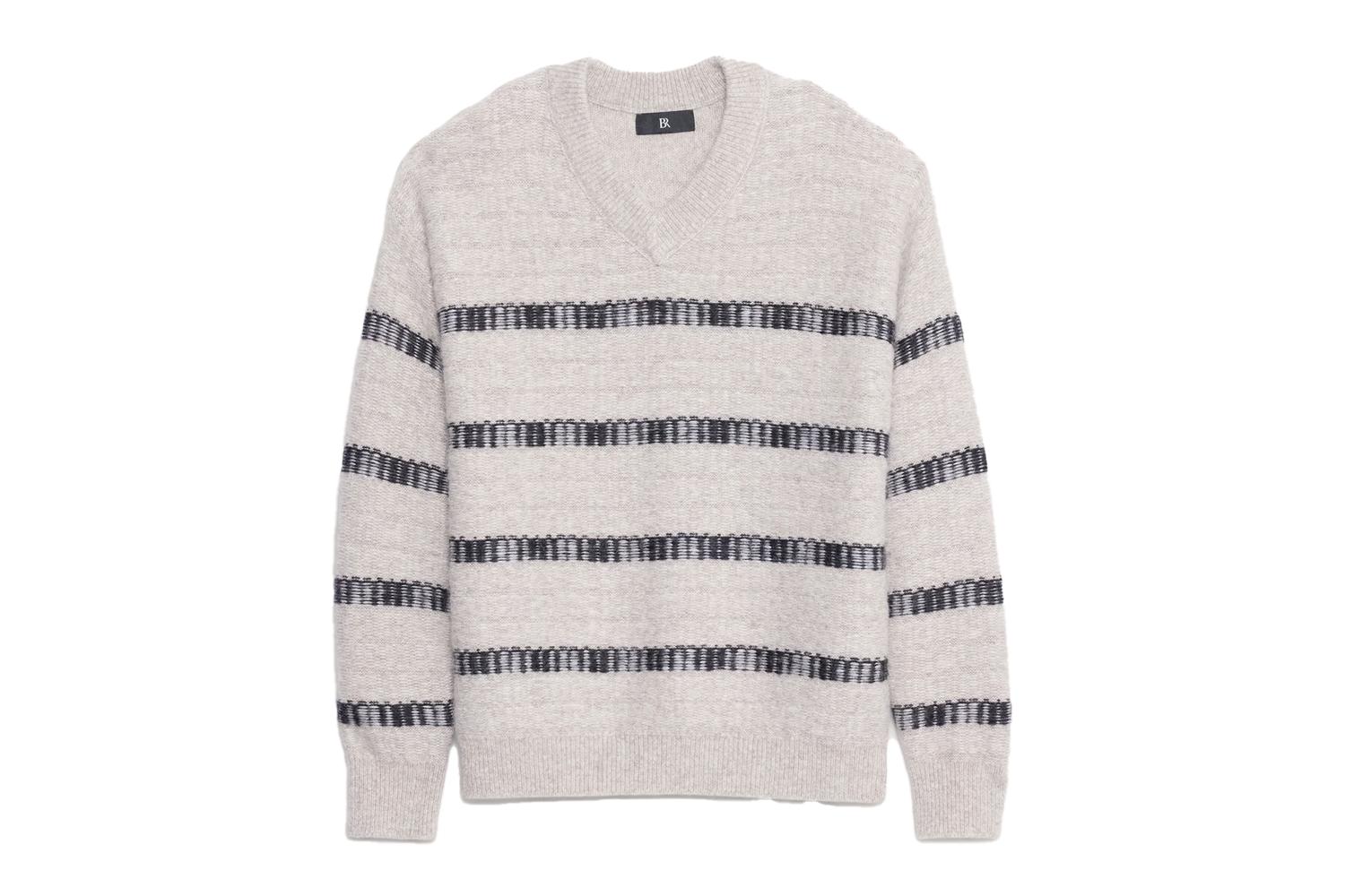 Banana Republic Jacquard Stripe V-Neck Sweater