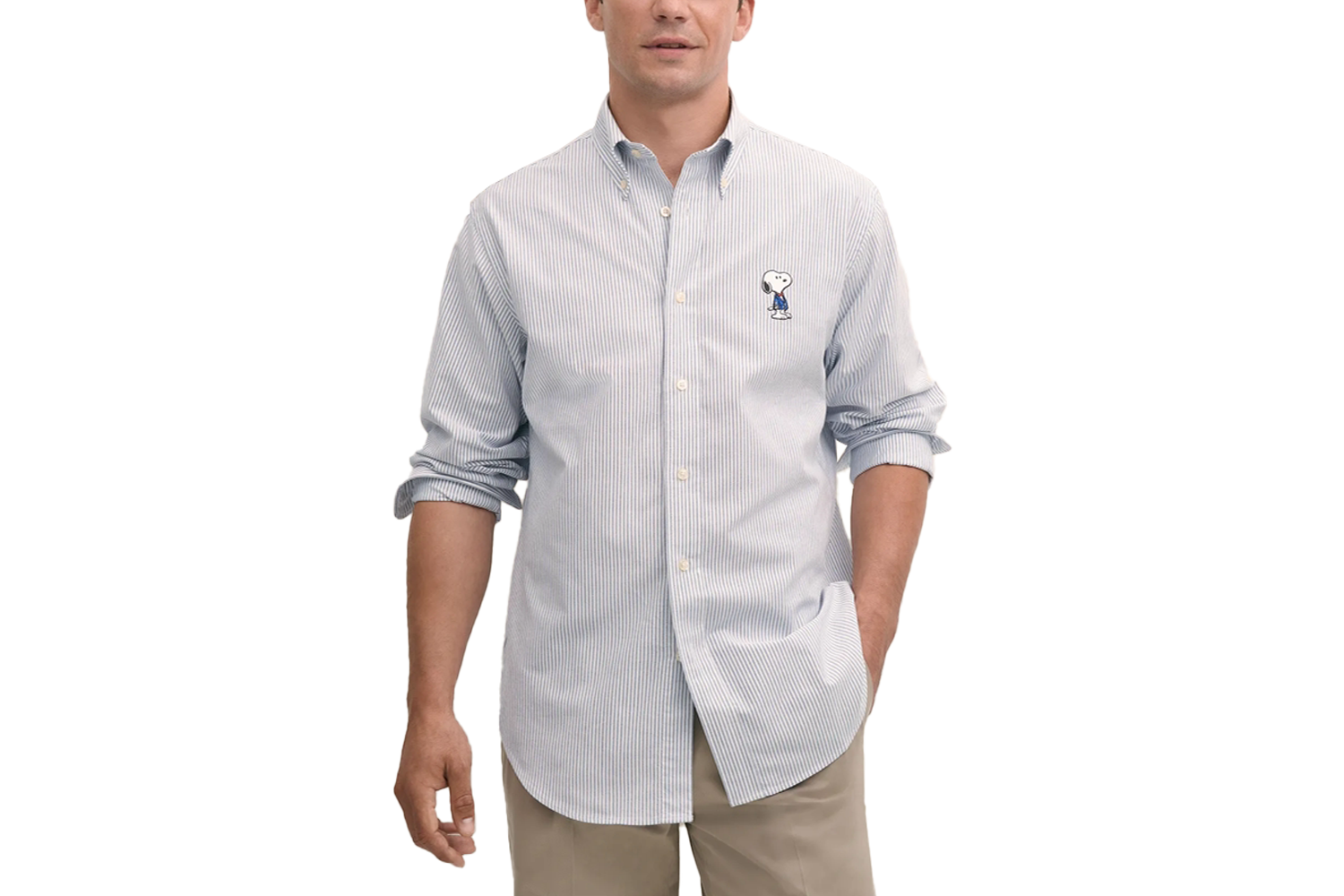 Brooks Brothers x Peanuts Traditional Fit Cotton Oxford Striped Shirt