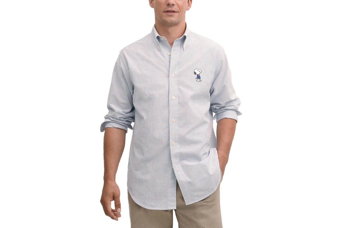 Brooks Brothers x Peanuts Traditional Fit Cotton Oxford Striped Shirt