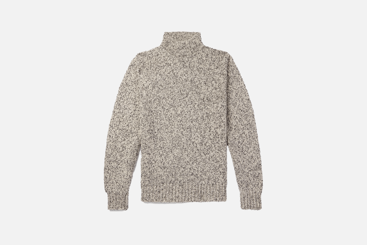 Umit Benan Ribbed Cotton and Cashmere-Blend Rollneck Sweater