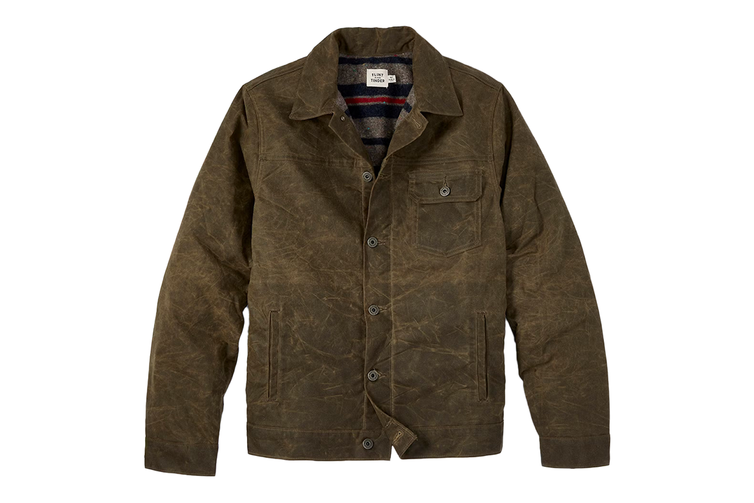 Flint and Tinder Wool-Lined Waxed Trucker Jacket