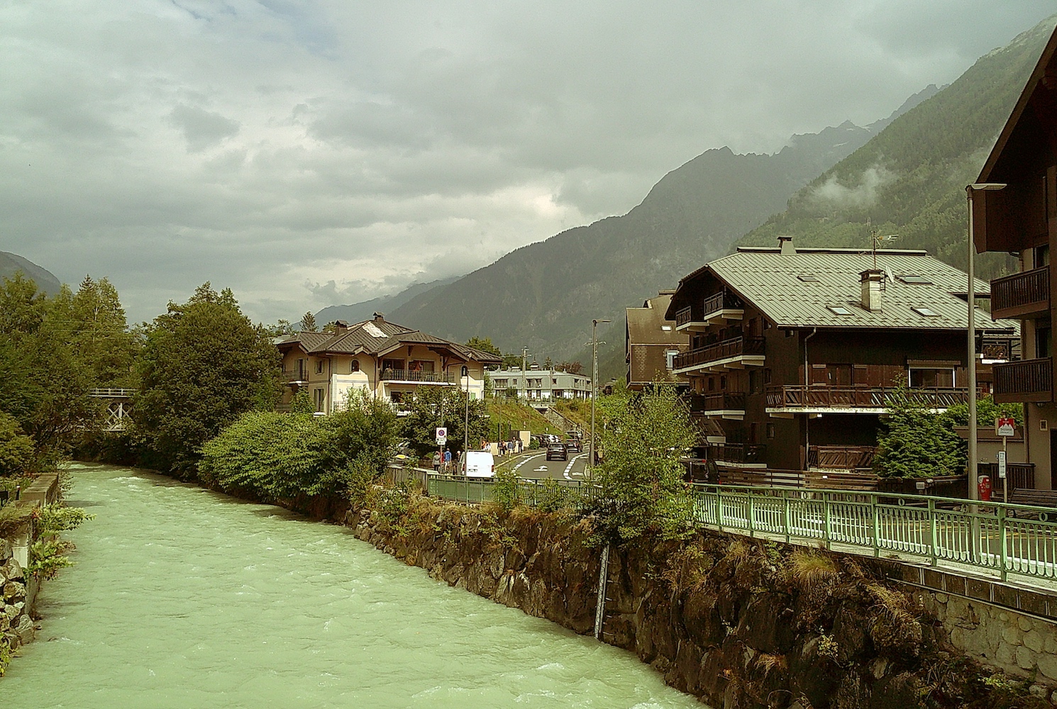 A view of the River Arve in Chamonix.
