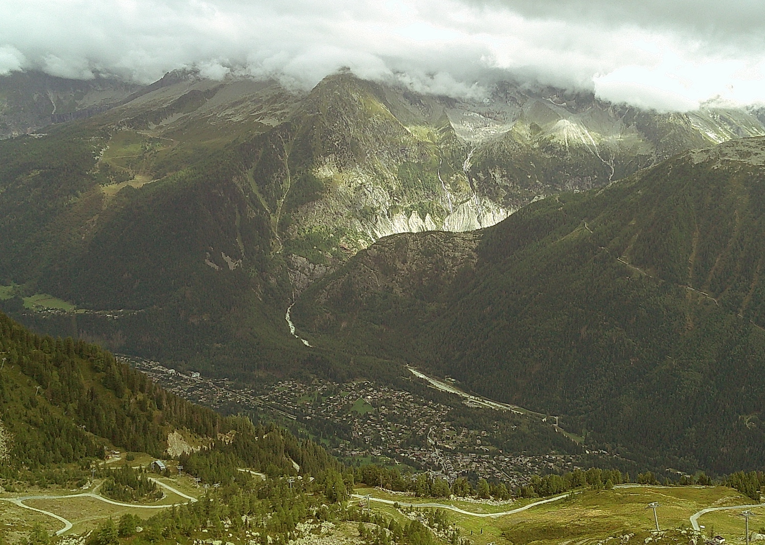 A view of Chamonix from above.