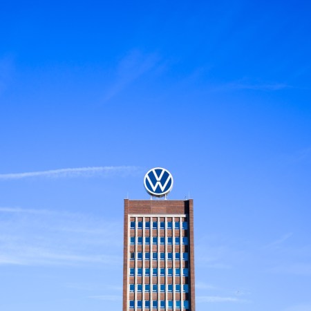 Volkswagen logo on tower