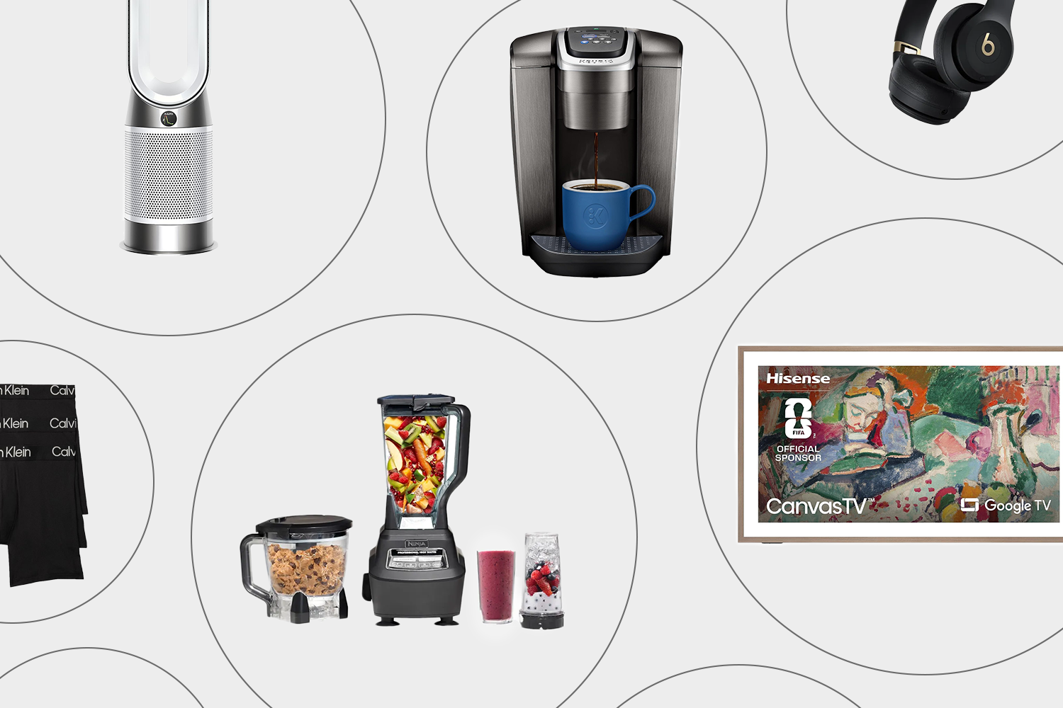collage of amazon products on grey background