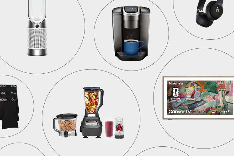collage of amazon products on grey background