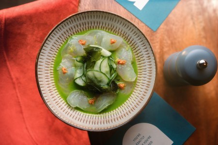 Citrus-cured kingfish crudo from Arvine