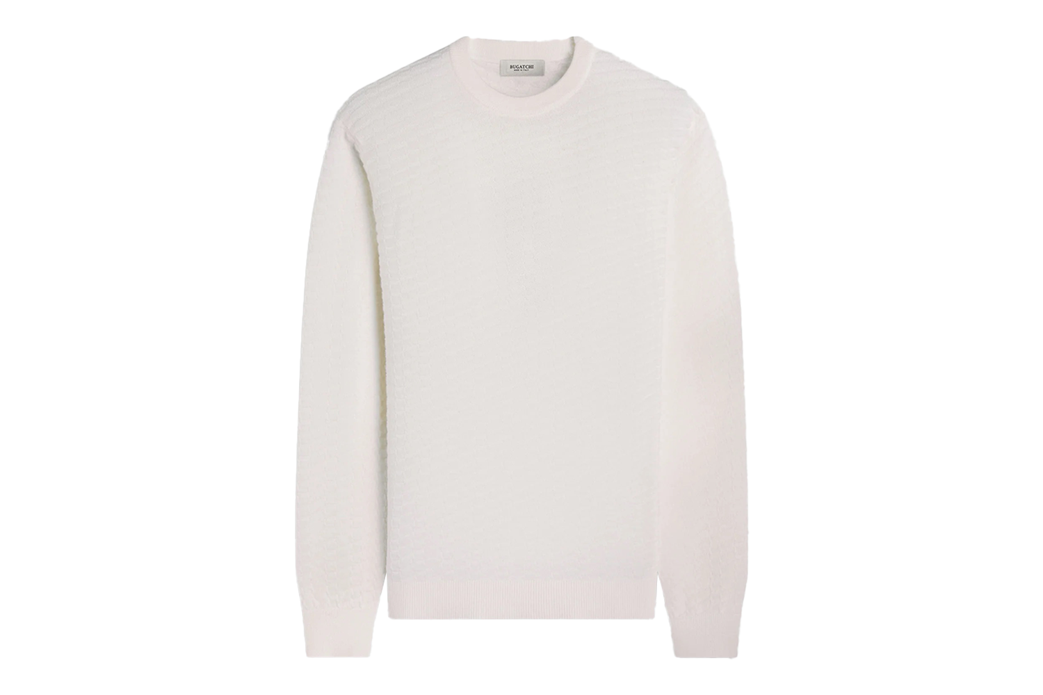 Bugatchi Pyramid Stitch Merino-Silk Crewneck Sweater
