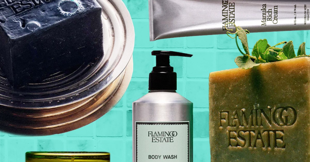 flamingo estate collage on textured background