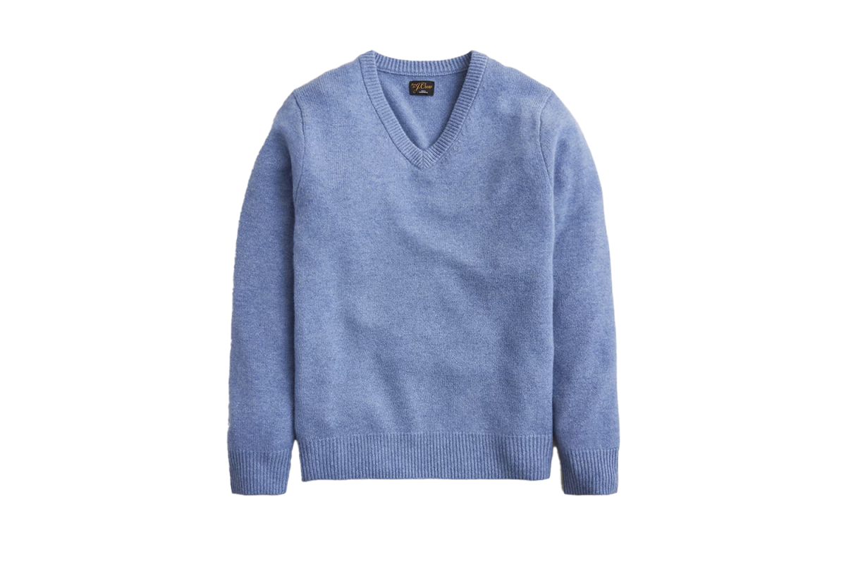 J.Crew Relaxed Midnight Cashmere V-Neck Sweater