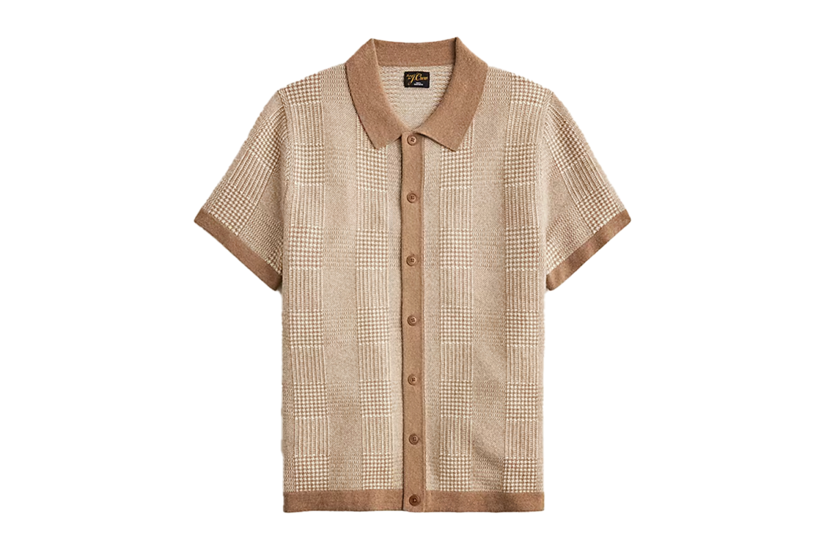 J.Crew Short-Sleeve Cashmere Cardigan Sweater-Polo