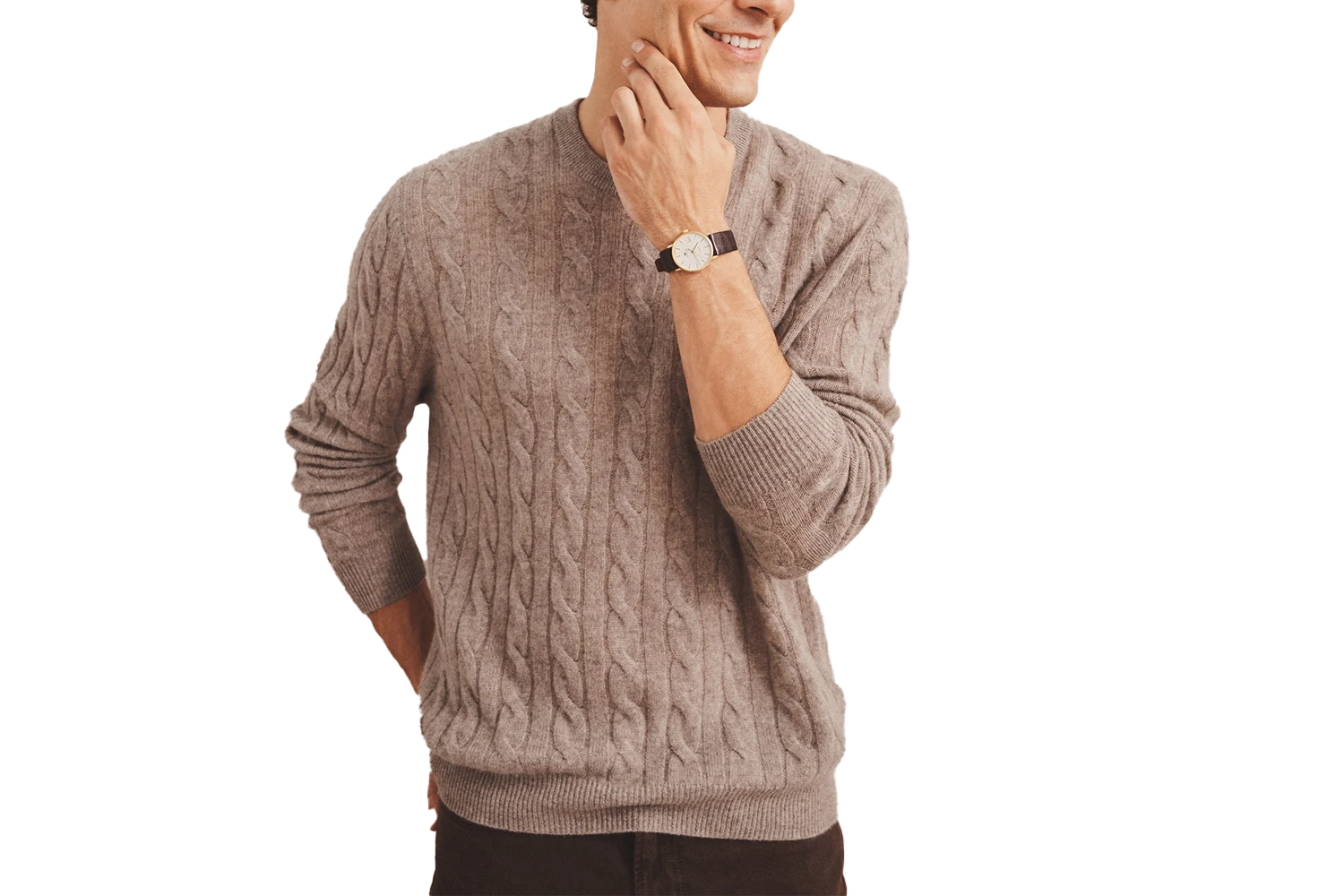 Naadam Lightweight Cashmere Cable Crewneck Sweater