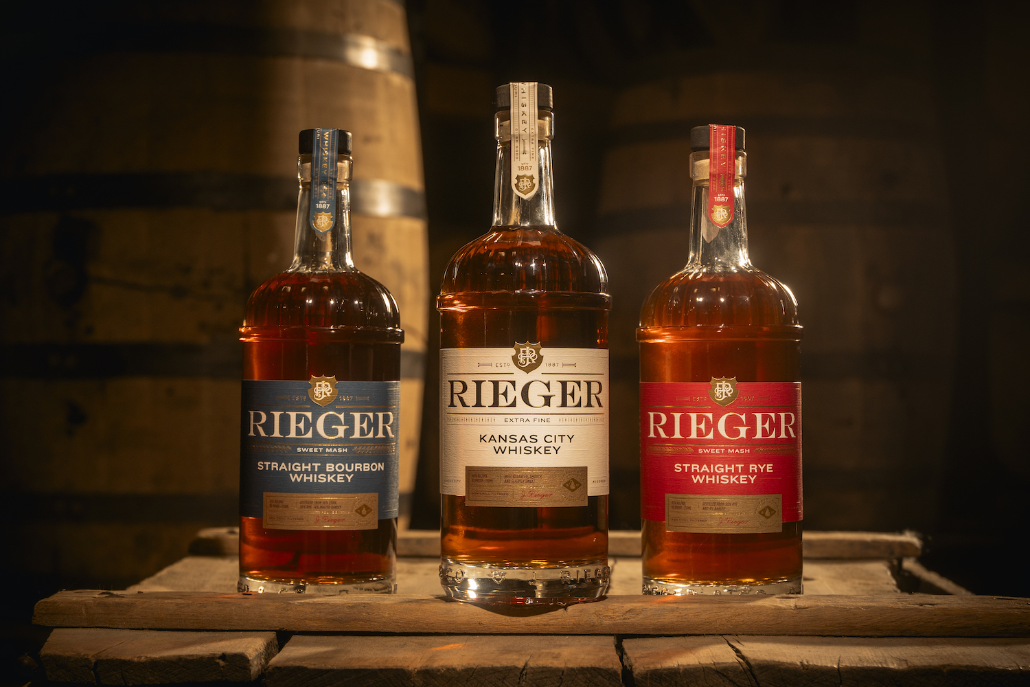 The whiskey lineup at J. Rieger