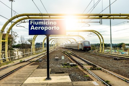 Sign for Rome Fiumicino Airport