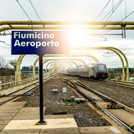 Sign for Rome Fiumicino Airport