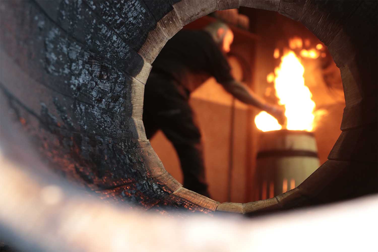 Charring the barrels at Toneleria del Sur