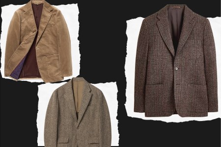 collage of sport coats on multi color background