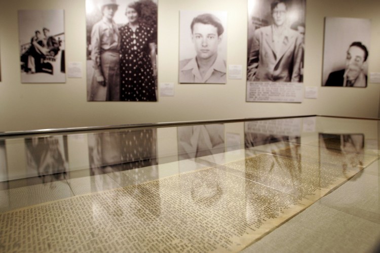 Manuscript of "On the Road" on display