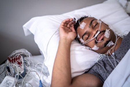 Man undergoing sleep study